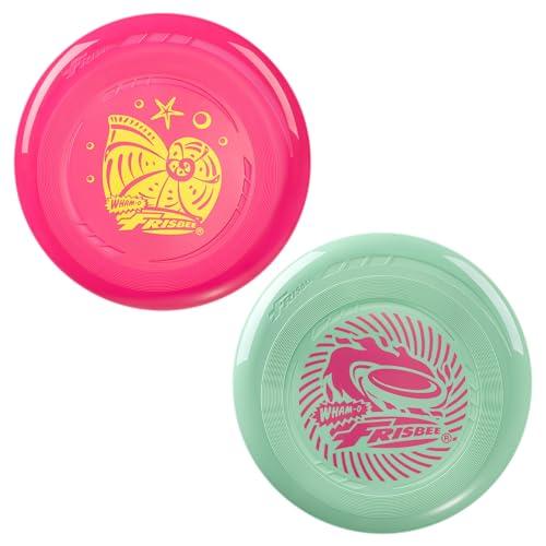 Wham-O Frisbee Go 2 Pack Dischi Volanti, Set di 22.86 cm Leggeri e Colorati per Principianti Bambini Ragazzi e Ragazze dai 5+ Anni, Gioco da Esterno per Spiaggia, Parco e Giardino - 70g