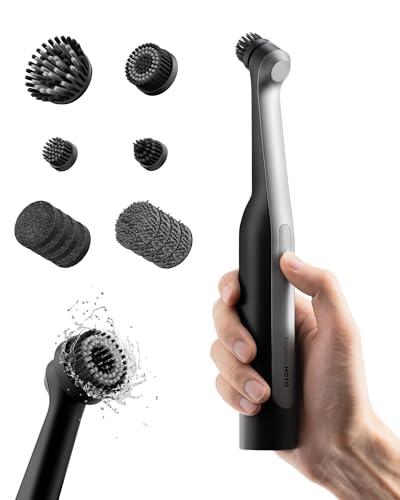 HOTO Wand™ Spazzola Elettrica per Pulizia, Spazzola Senza Fili per Fughe Type-C, Spazzola Rotante IPX7 con 12 Testine per Pulizia di Fughe, Angoli, Spazi Stretti, Bagno, Cucina e Piastrelle