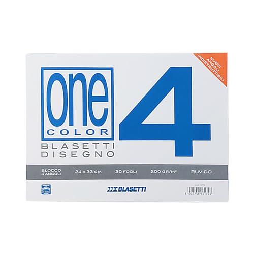 Blasetti Album da disegno - Blocco in CARTA RUVIDA, BL4 Formato 24×33 cm, 20 fogli ruvidi senza margine, carta da 200 gr/mq con angoli indistruttibili