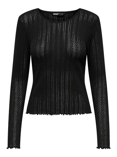 ONLY Onlcarlotta L/S Top Noos Jrs Maglietta a maniche lunghe, Donna, Nero, S