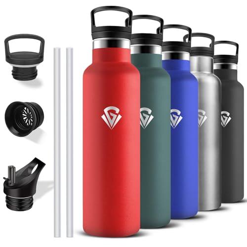 Borraccia Termica, Borraccia 1 litro, Senza BPA, Bottiglia Termica, Senza Perdite, Borracce Termiche, Mantiene Caldo per 12 Ore/Freddo 24 Ore, Borracce Termiche per Fitness, Campeggio, Trekking,