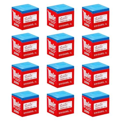 SGERUFZ Set da 12 Gessetti Professionali per Biliardo, Adatto per Giocatori Amatoriali e Professionisti (Blu)