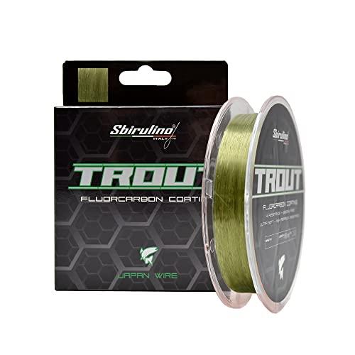 Sbirulino® Filo Lenza da Pesca Fluorocarbon Coating Trout 150-500-1000 m, Diam. da 0,12 a 0,25. Speciale Trota Competition.
