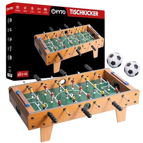 Kyto Calcio da tavolo per bambini e adulti, calcio balilla, 70 x 35 cm, in legno, con 2 palloni da calcio