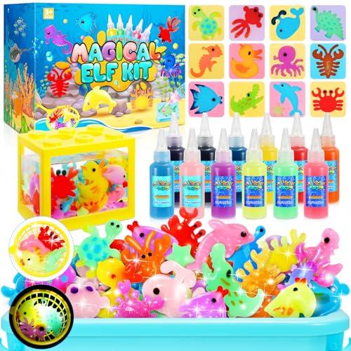 Gel Magico per Creare Folletti d'acqua, Giocattolo Bambini 5 6 7 8 9 Anni Regalo Bambina 4-10 Anni Giochi da Spiaggia Giardino Natale Regalo Bambina Creativi Magic Jelly Colori per Bambini Creare