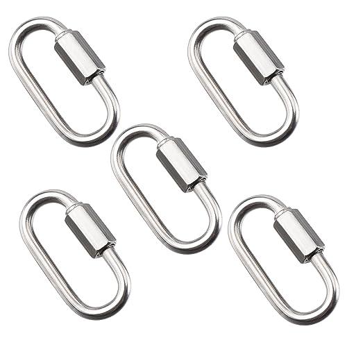 12 Pezzi Moschettone a Vite M6 in Acciaio Inox 304 - Connettori Moschettoni con Chiusura Avvitabile e Tappo Fisso Blocco Sicuro per Attrezzature Outdoor, Biciclette, Imbracature e Fai da Te