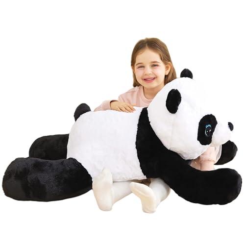 IKASA Panda Peluche Gigante Giocattolo Morbido,Animali di Peluche XXL XL Grande Giganti Enorme 78cm Teneri Jumbo Enormi Morbidosi Animale Grasso,Regali per Bambini Ragazze Ragazz (Nero, 78 cm)