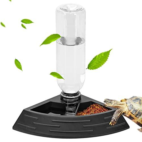 Nobleza - Alimentatore Automatico Rettile, Distributore di Acqua per Rettili Rettile Acqua Piatto Angolo Tartaruga Acqua Dispenser Bottiglia Tartaruga Cibo Ciotola, Taglia S