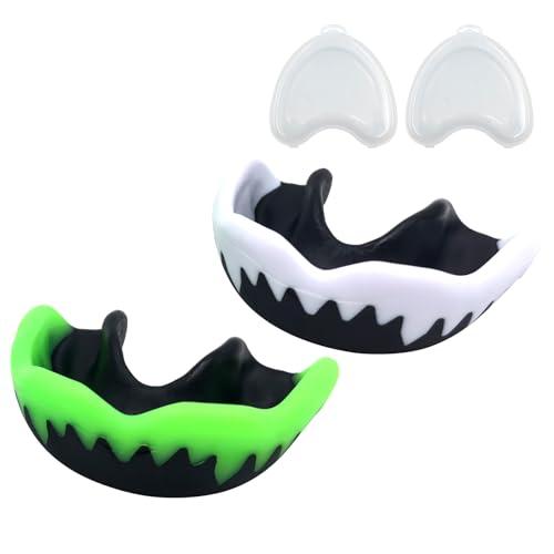 AIBAOBAO Paradenti Respirazione Boxe Rugby Junior, 2 Pezzi, con Custodia Portatile, Paradenti Sportivi Arti Marziali Hockey