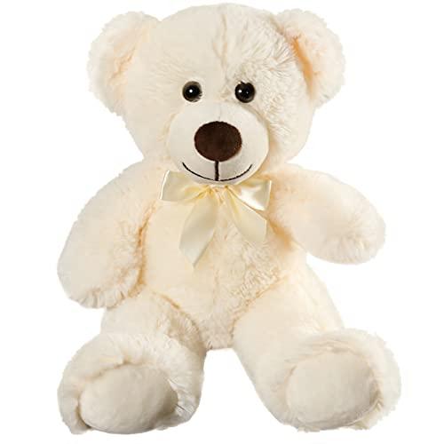 SNOWOLF Teddy Bear Peluche Carino Stuffed Giocattoli Animali Cuscino Bear Doll Regalo per Bambini Ragazzi Ragazze Compleanno Natale San Valentino (13.7In/35CM, Crema)