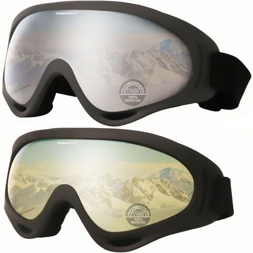 OUTDOOR SPARTA 2-Pack Occhiali da sci Snowboard Occhiali da moto per gli uomini Donne Giovani Bambini