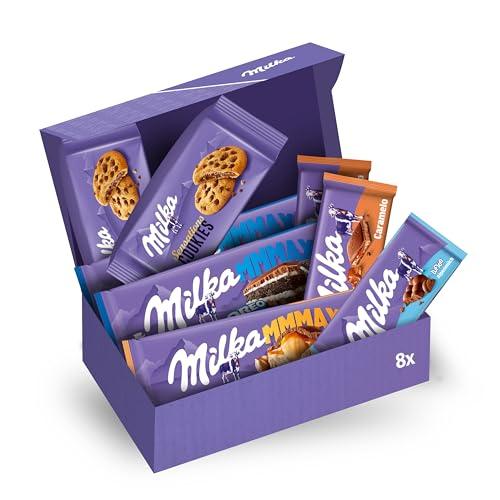 Milka Box, Cioccolato e Pasticceria Milka con Tavolette e Biscotti, Milka Bubbly (1x100g), Milka Caramel (2x100g), MMMAX Nocciole & Caramello (1x300g), MMMAX Oreo (2x300g), Cookies Sensations (2x156g)