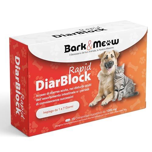 DiarBlock Rapid Antidiarroico ad azione immediata per cani e gatti. Efficace dalle prime somministrazioni. 15 compresse
