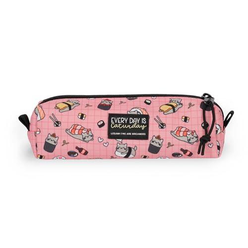 Legami - Astuccio My Pencil Case, Tema Sushi Cat, Chiusura a Zip, in Plastica riciclata, Resistente, Capiente, Pratico, per Scuola, per Ufficio, 22 x 6 cm