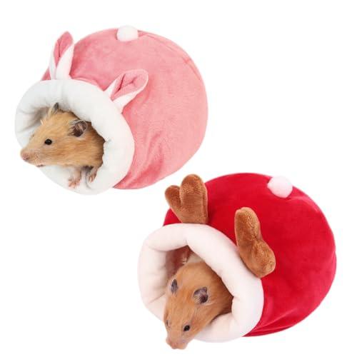 2 Pezzi per criceto, carino mini cavia letto, morbido cuccia Cucce Per Animali Stampate Con Cartoni Animati,Cucce Morbide per porcellini d'India riccio siriano Gerbil piccoli animali domestici
