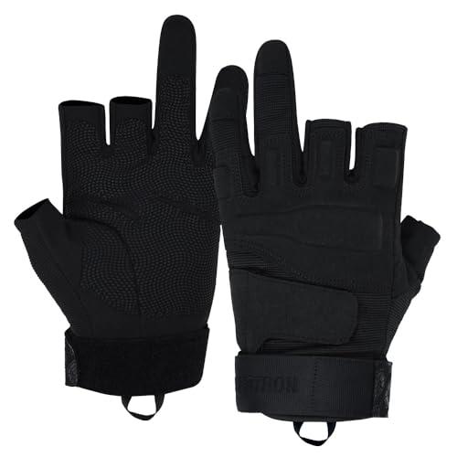 Seibertron S.O.L.A.G-T Guanti Uomo 2 Dita Militari Neri,Tattici,d'assalto e Combattimento.Nero L