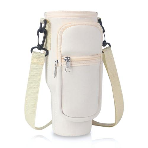 MultiValue Porta Borraccia con Tracolla per Stanley Cup, Porta Bottiglia D'acqua alla Moda con Tracolla e Tasca per Telefono Borsa per Bottiglia D'acqua Adatta a Bicchieri Stanley da 40oz