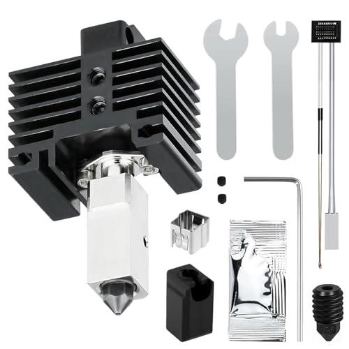 Upgraded Hotend Kit per stampante 3D Bambu Lab P1S/P1P, con blocco riscaldante in rame placcato Titanium Heat Break, 0,4 mm Hardened Steel Nozzle Heating Block Kit, Hotend con base in silicone