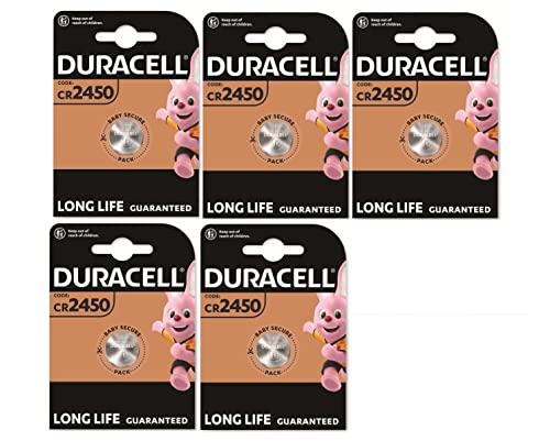 5X Duracell Cr 2450 Lithium (5 Blister Da 1 Batteria) 5 Pile