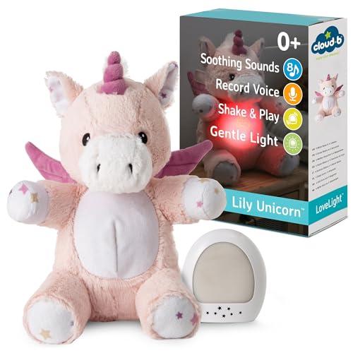 Cloud.b LoveLight™ Buddies - Lily l'Unicorno | Suoni rilassanti | Registrazione vocale | Shake & Play | Luce tenue
