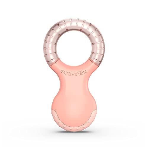 Suavinex Massaggiagengive Refrigerante, a Partire da 4 mesi, Anello da Dentizione Rinfrescante, con Rilievi, Rosa
