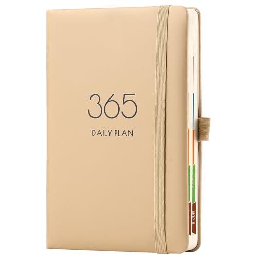 Agenda 2025-2026, A5, un giorno per pagina, pianifica l’anno da luglio 2025 a giugno 2026, etichette mensili, modello laterale colorato, passante per penna, tasca posteriore, chiusura con elastico