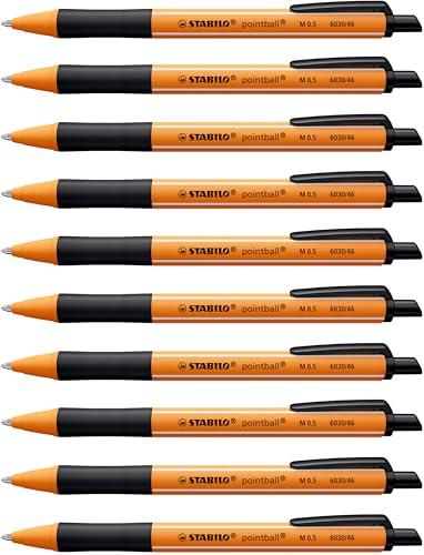 STABILO pointball - Penna a Sfera Ecosostenibile - CO2 neutral - Confezione da 10 - Nero