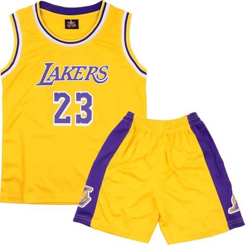 FUTERLY Completo Basket Bambino,2 Pezzi Completo Basket Ragazzo,Divisa Basket Bambino,Senza Maniche Maglia Basket Bambino,Canotta Basket Bambino e Pantaloncini,Completino Basket Bambino 5-6 Anni,S
