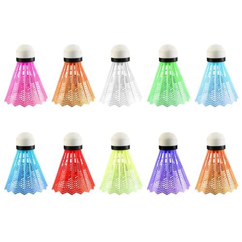 CHROMACRAFT Badminton Colorato da 10 Pezzi, Accessori per L'Allenamento del Badminton, Badminton in Plastica, Articoli Sportivi, Badminton Durevole