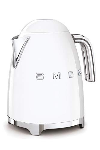 Smeg, Bollitore Elettrico KLF03WHEU 1,7 L, Filtro Anticalcare Lavabile, Autospegnimento di Sicurezza, Indicatore Livello di Acqua, Base Antiscivolo e Avvolgicavo Integrato, Potenza 2400W, Bianco