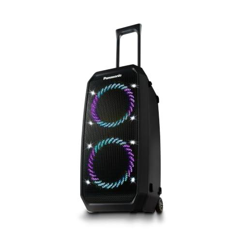 Panasonic SC-BMAX30 Altoparlante Portatile per Feste Bluetooth, Luci Integrate, Porta Bass Reflex, 320W, 14h Autonomia, USB, IPX4, Ingressi Chitarra e Microfono per Karaoke, Nero