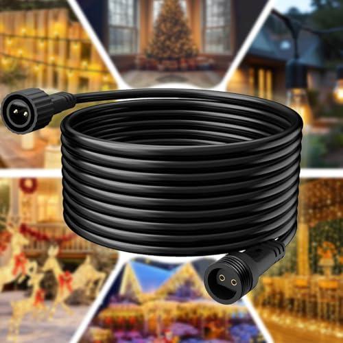 Joycome Cavo di Prolunga 6M/19.7Ft 2 Pin Prolunga luci Natale, IP65 Impermeabile Cavo Prolung per Catena Luminosa Esterno, Luci da Giardino, Luci Solare, Luci Stringa, Pannelli Solari