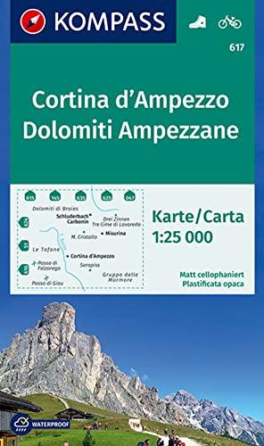 Cortina d'Ampezzo, Dolomiti Ampezzane 1:25 000: Matt cellophaniert / Plasificata opaca [Lingua tedesca]