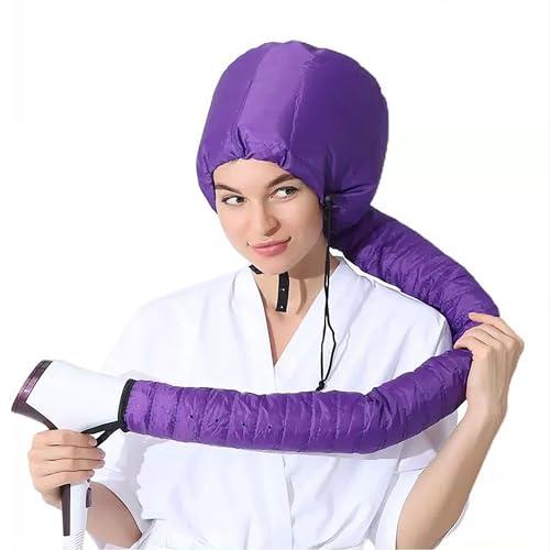 Casco per Asciugatura Capelli, Cuffia per Asciugacapelli Manuali, Regolabile Elastica Cuffia Termica per Capelli, per Asciugatura, Acconciatura, Arricciatura (Viola)