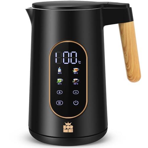ForMe Bollitore Elettrico In Acciaio Inox 1,7 L Temperatura Regolabile da 40-100 C I Funzione di Mantenimento Caldo LED Display Digitale della Temperatura I Arresto Automatico I Teiera Senza BPA