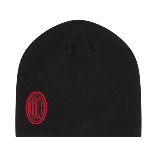 AC Milan Berretto Invernale, Berretto Caldo con Logo Ufficiale AC Milan, da Uomo o Donna, Unisex, Nero