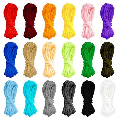 Corde per paracord, 18 pezzi corde colorate per paracord per bracciale paracord Corda per tenda per cani fai-da-te, corde per paracord multifunzione adatte per varie attività di campeggio (3m)