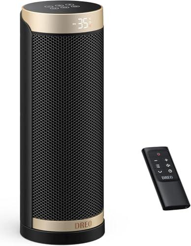 Dreo Termoventilatore, Riscaldatore elettrico in ceramica a riscaldamento rapido, 1800 W, con termostato, telecomando, protezione da surriscaldamento e ribaltamento, timer 1-12 ore, riscaldatore