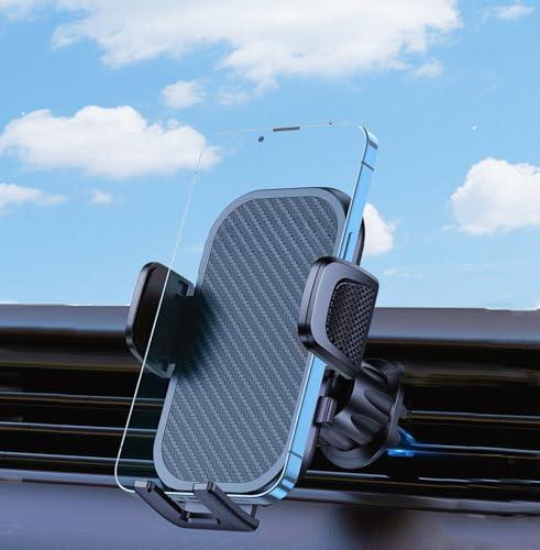 Supporto per telefono cellulare per auto, con gancio in metallo aggiornato, supporto universale per iPhone, Android e tutti gli smartphone, nero