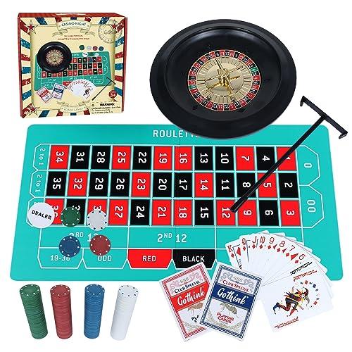 GOTHINK Roulette Wheel Game Set, include 10 