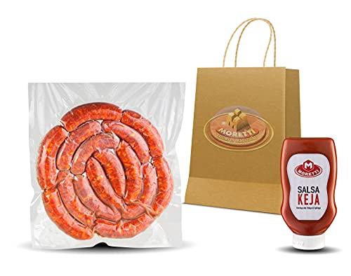 Moretti® Salsiccia Fresca Da Cuocere | Con Peperoncino Calabrese Dolce | 1,5Kg - 3kg Sottovuoto | In Omaggio Salsa KEYA | Ketchup alla Nduja di Spilinga | (3kg Dolce Rossa)