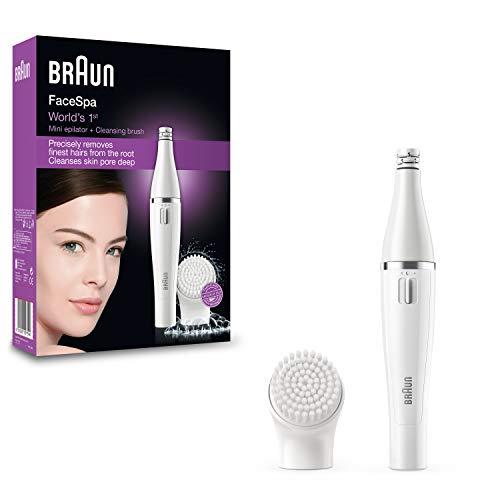 Braun FaceSpa 810 Epilatore Donna per il Viso con Spazzola di Pulizia per Epilare e Pulire il Viso, con Batterie Supplementari