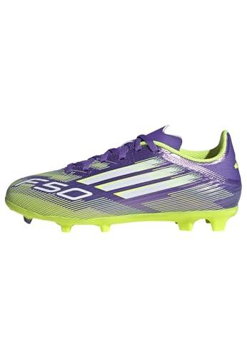 adidas Unisex - Bambini F50 League Firm Ground/Multi Ground Football Boots Kids, Purple Rush/Cloud White/Lucid Lemon, 34 EU