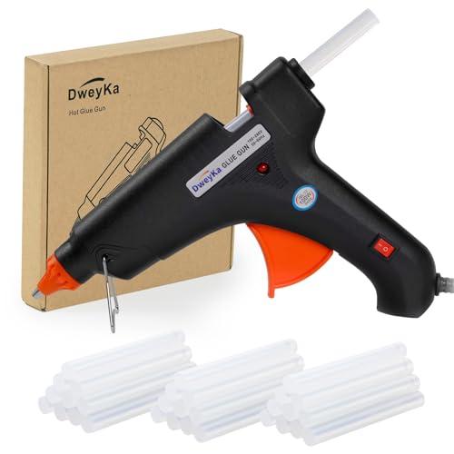 Dweyka Hot Glue Gun 100W, 30 Pack Glue Sticks 11mm, Large Craft Glue Gun Crafting for DIY, Arts & Crafts, Sealing, Home Repairs, Cards, and Glass