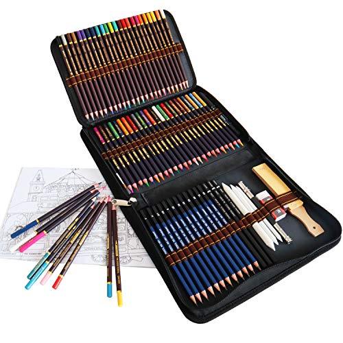 Quer Matite Colorate da Disegno, Set da 72 includono Matite Acquarellabili, Matite Schizzi, Grafite, Matita Carboncino con kit di Matite Artistiche, ideali per Principianti Bambini Adulti