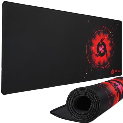KLIM Mousepad XL - Superficie estesa - Tappetino per Mouse Extra Large da Gaming - Base in Gomma Antiscivolo - Superficie Testurizzata ad Alta precisione - 900 x 400 x 4 mm - Rosso