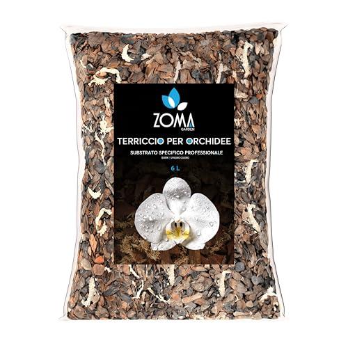ZOMA GARDEN - Terriccio per Orchidee Contenente Bark per orchidee, sfagno e Pomice - Terriccio Professionale per tutte le Orchidee - 6 L