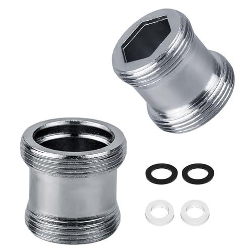 Confezione da 2 Adattatore per rubinetto da M16 a M22 - Adattatore filettato per filettature maschio M16 e M22, ideale per aeratori e lavabi