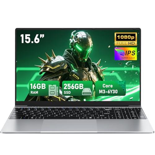 FUNYET Computer portatile, 2026 Laptop da 15,6 Pollici, Portatile Core M3 6Y30,16 GB RAM 256 GB SSD, IPS FHD 1920 x 1080 Notebook Laptop, 180°Chiusura Aperta, 5000 mAh, Supports TF Cards, Studente