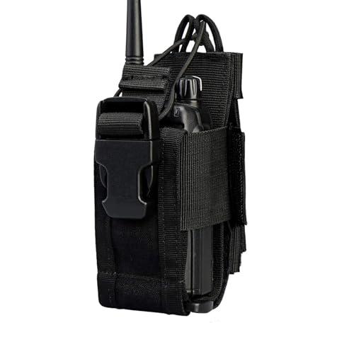 VIPERADE Borsa per walkie-talkie, supporto per radio MOLLE, fondina per radio con gilet regolabile, fondina per radio in cintura con supporto per walkie-talkie - Nero
